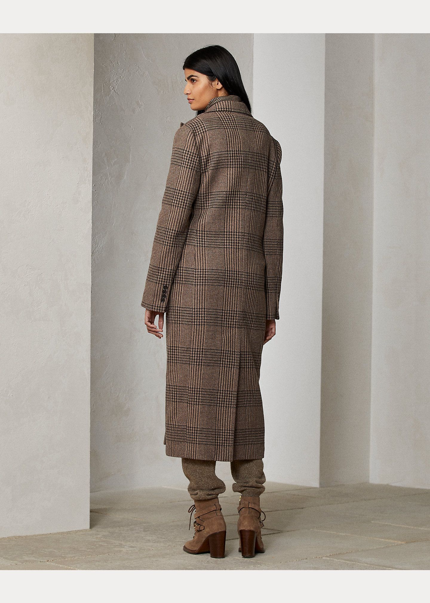 Ralph Lauren(ラルフローレン)ウールグレンチェック柄コート (Ralph