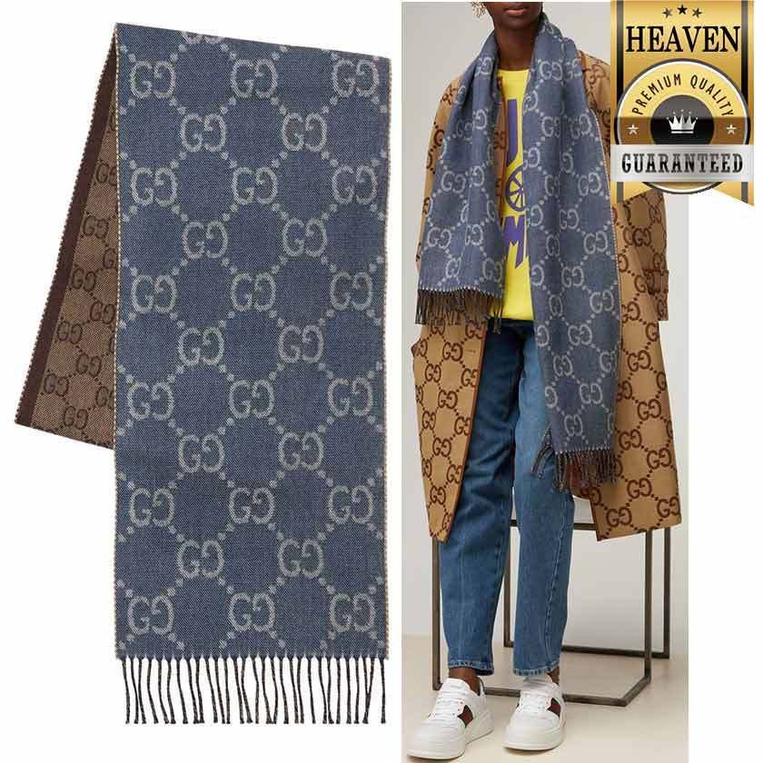 累積売上総額第1位【GUCCI☆グッチ】JACQUARD WOOL KNIT SCARF (GUCCI