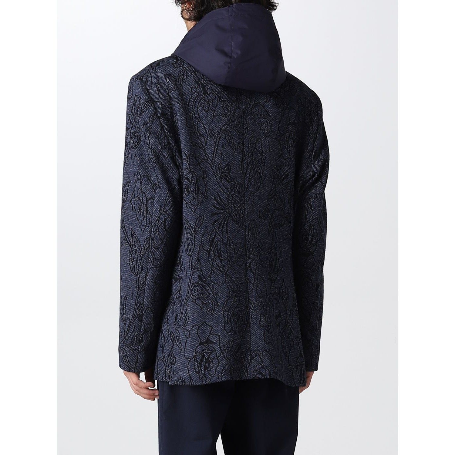 ETRO フローラル柄 インナー付き テーラードジャケット ネイビー (ETRO