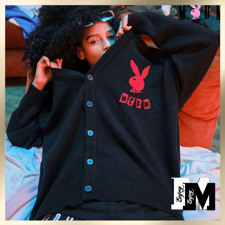 MEDM x PLAYBOY Money Lucky Knit Cardigan unisexual (MR. ENJOY DA