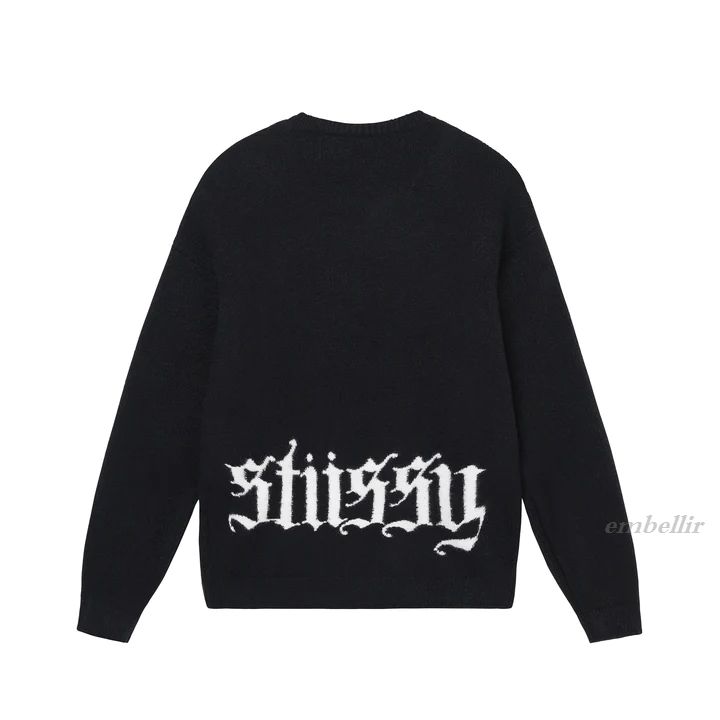 国内発送 関税込 STUSSY GOTHIC SWEATER ゴシック ロゴ セーター