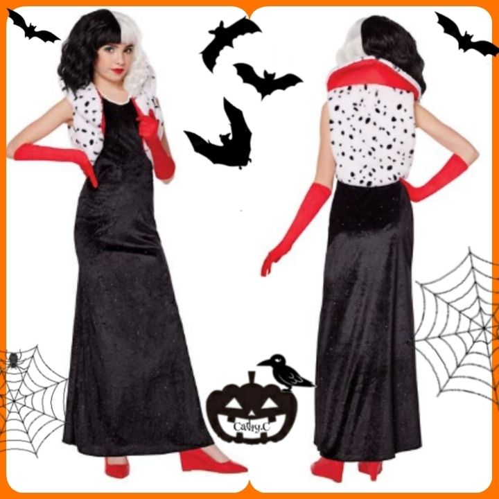 ハロウィンコスチューム*子供*コスプレ*クルエラ101匹わんちゃん (子供