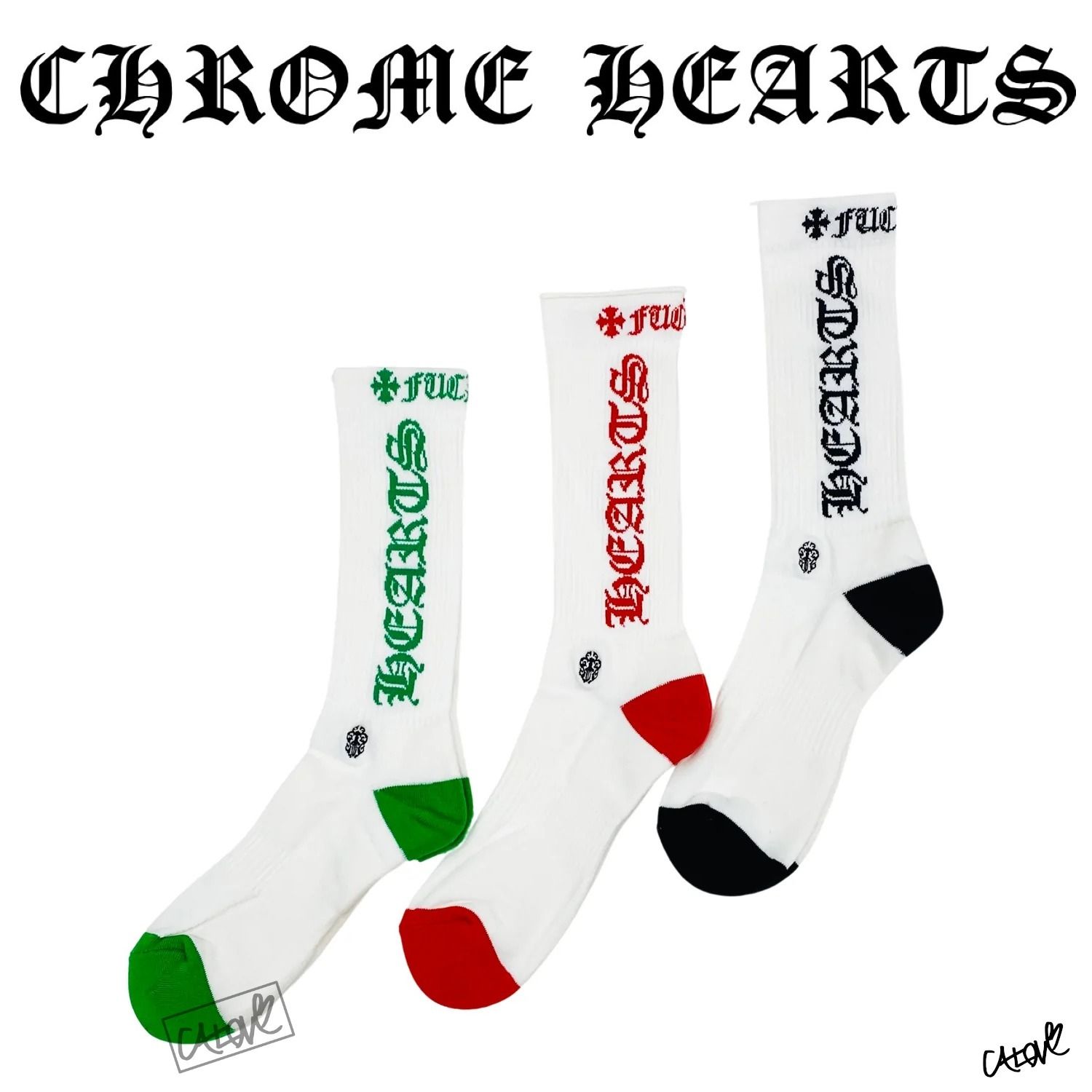 新品】 Chrome Hearts ダガー ソックス 靴下 白色