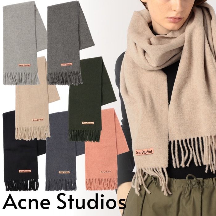 ◇すぐ届く◇大人気♪【Acne Studios】フリンジウールマフラー (Acne