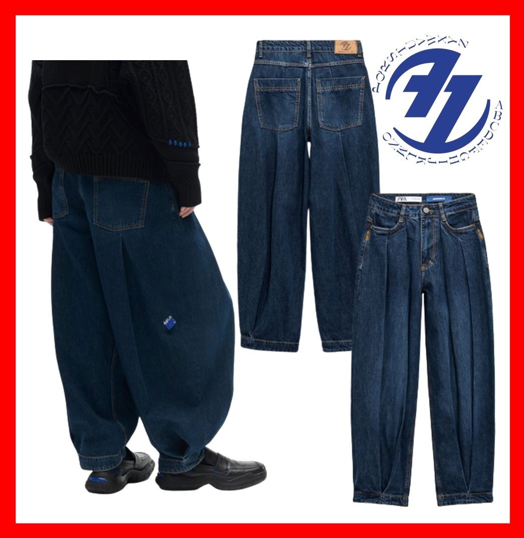 ☆韓国の人気☆Ader Error x Zara Wide Leg Jean.s Blue☆ (ADERERROR