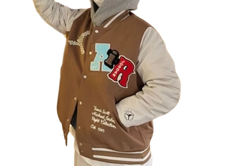 人気☆Jordan x Travis Scott Varsity Jacket Antique Brow.n (Nike