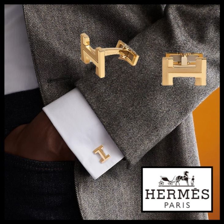 HERMES エルメス リザード カフス カフスリンクス グリーン エルメス