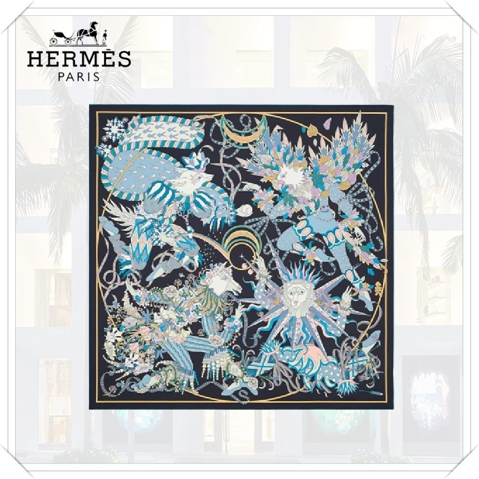 大柄が個性的☆彡》エルメス スカーフ カレ90 (HERMES/スカーフ