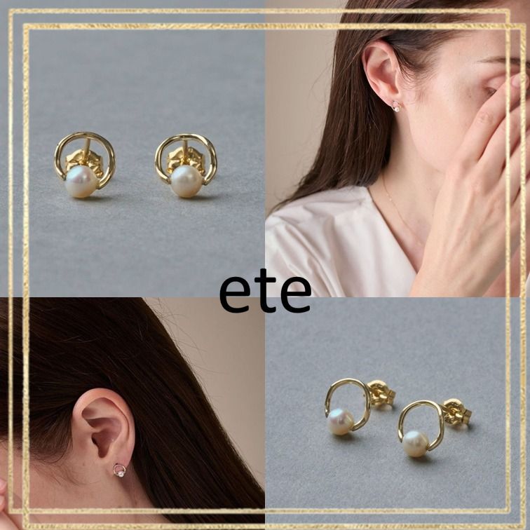 ete エテ ピアス K10YG パール サークル ゴールド ギフト 国内発