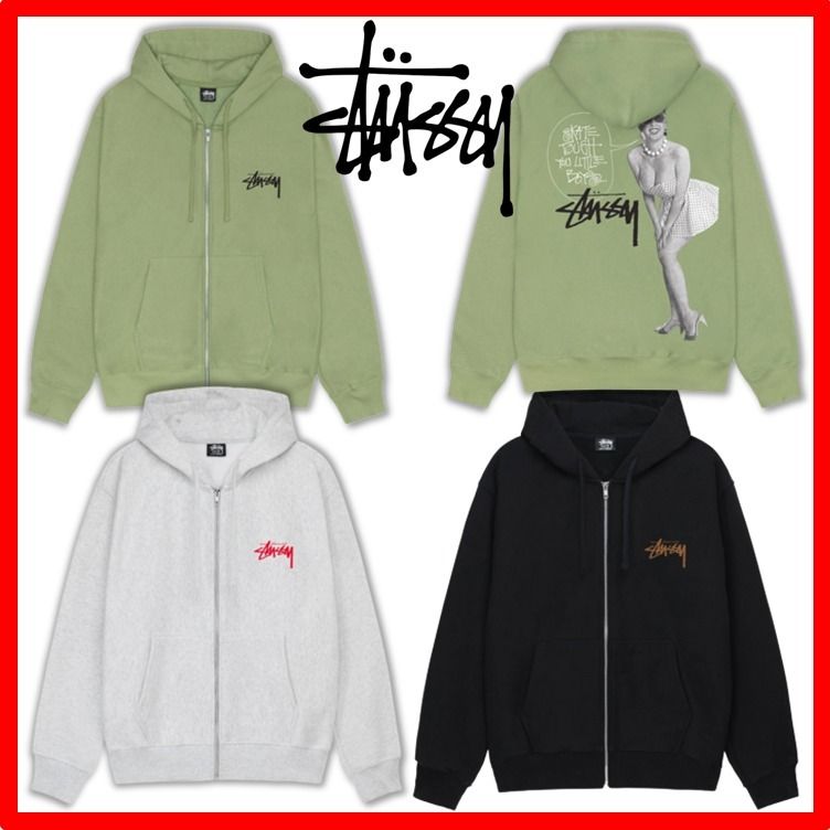 ☆韓国の人気☆【STUSSY】☆SKATE TOUGH ZIP HOODIE☆パーカー