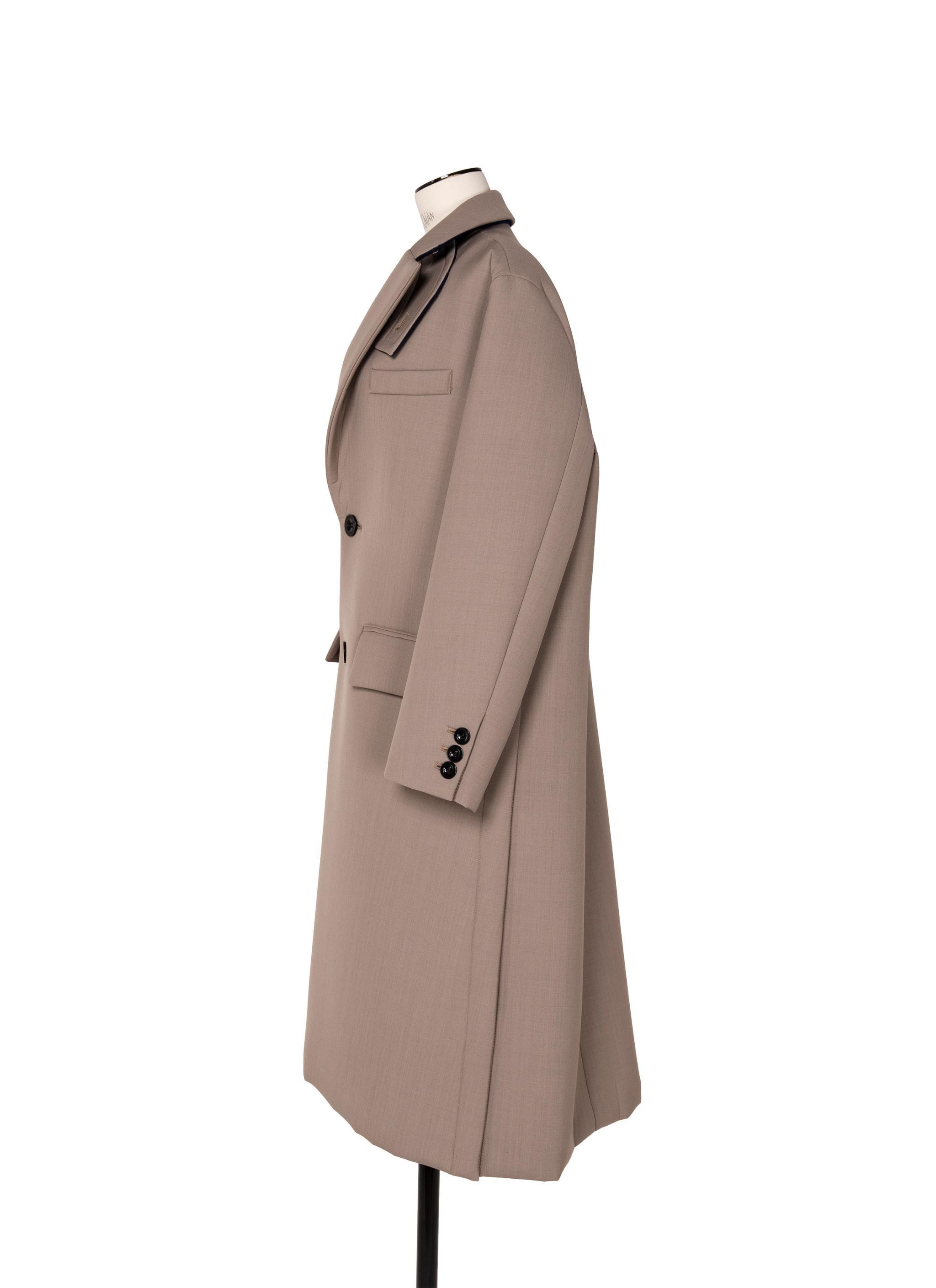2023AW☆sacai スーツボンディングロングコート Suiting Bonding