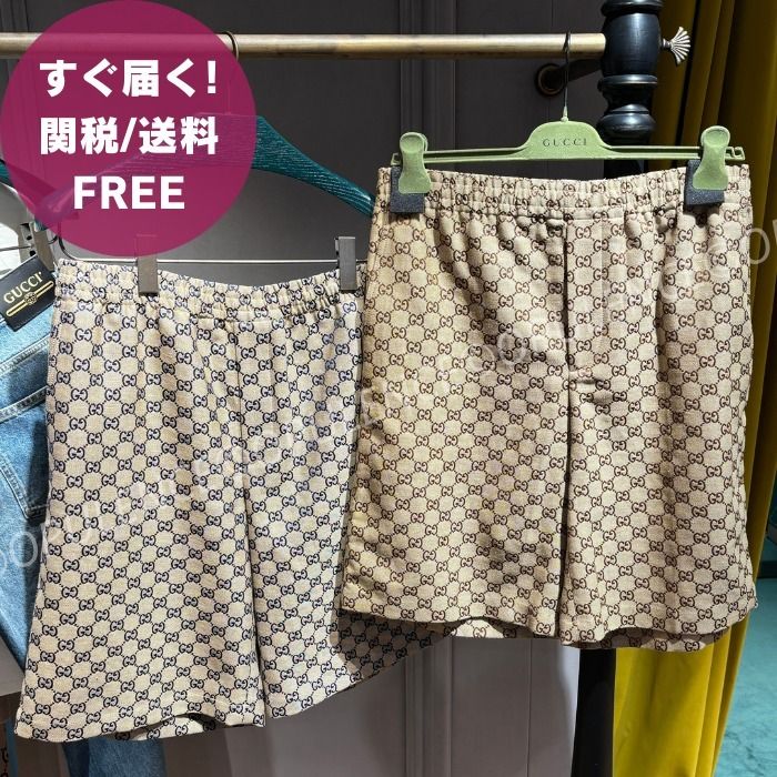 すぐ届く Gucci グッチ GG リネン ハーフパンツ セットアップ可 (GUCCI