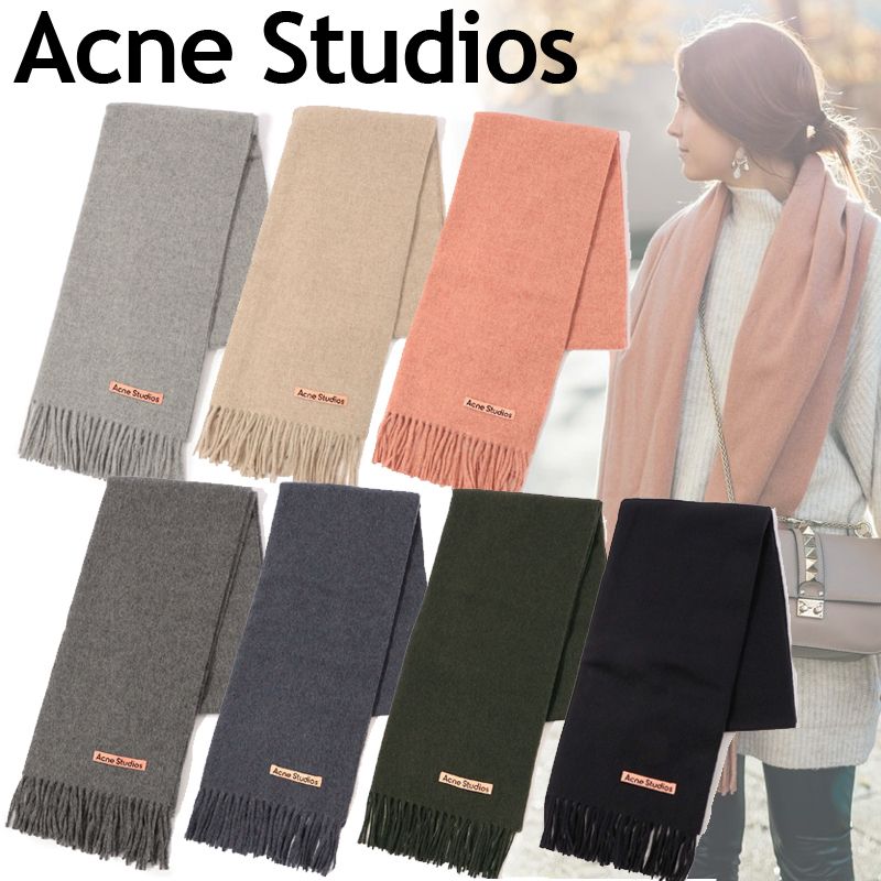 国内直営**Acne Studios** フリンジウールスカーフ ナロー (Acne