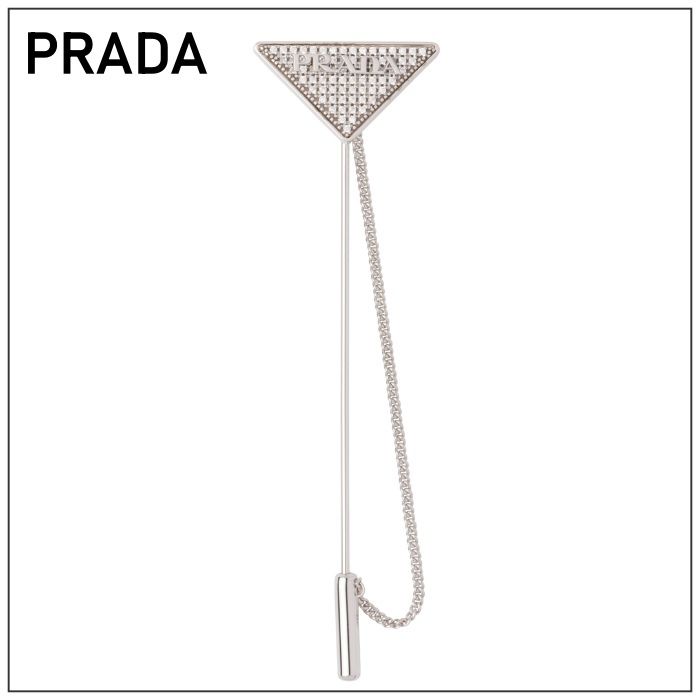 大人気】*PRADA* クリスタルロゴジュエルブローチ (PRADA/アクセサリー