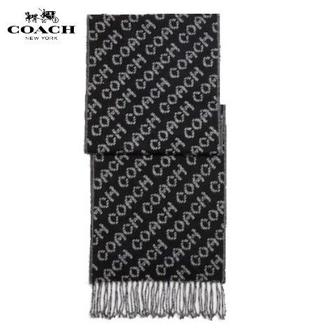 COACH☆CH135】コーチ シグネチャースカーフマフラー ブラック (Coach