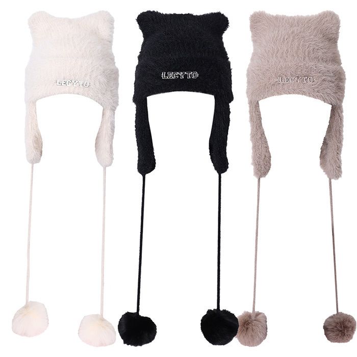 ☆Stray Kids ヒョンジン☆LECYTO☆Angora Cat Earworm Beanie (LECYTO