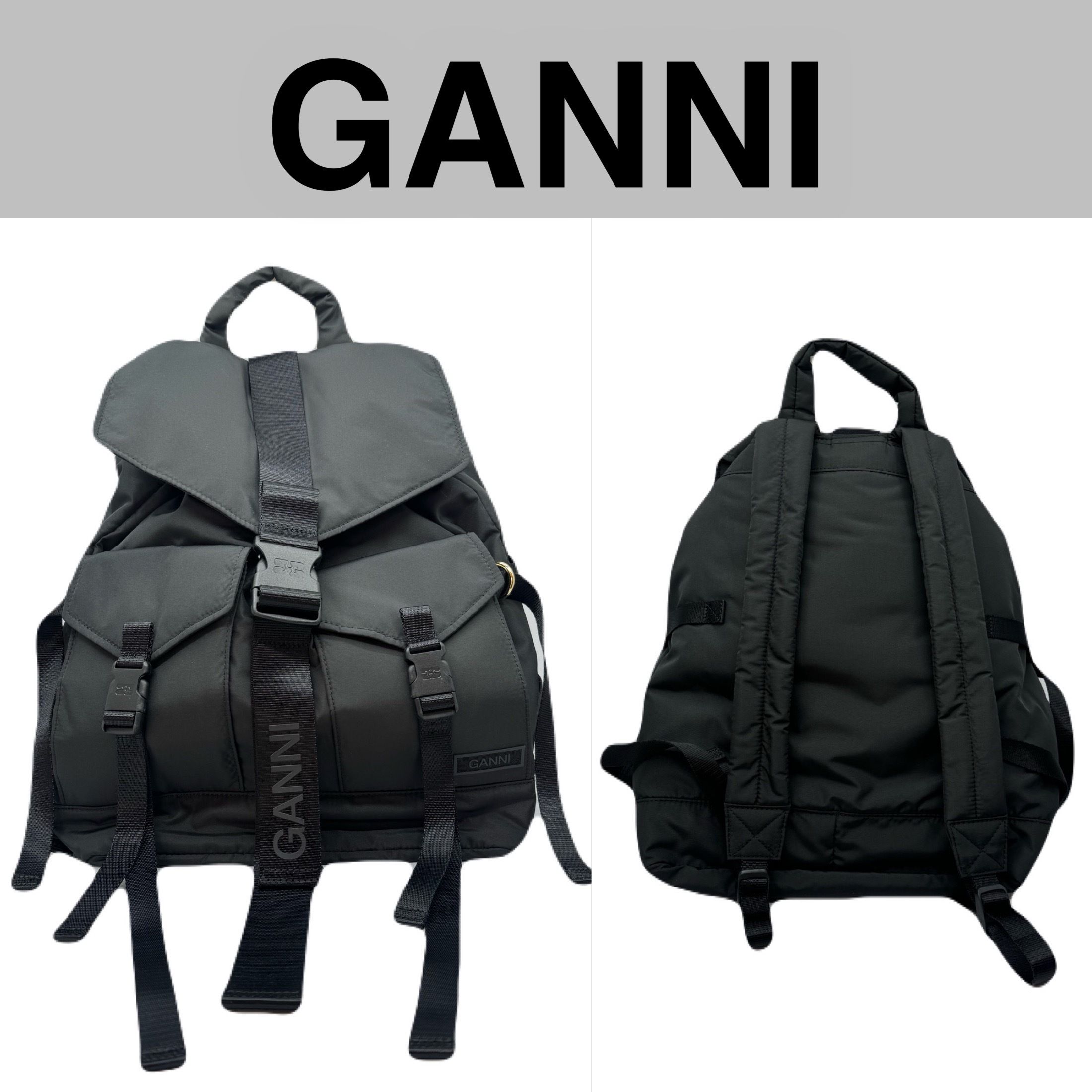 安心の国内発送】GANNI ガニー LOGO バックパック (Ganni/バックパック