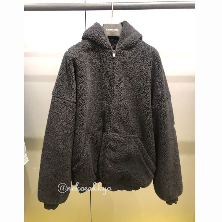 BALENCIAGA＊OUTERWEAR ZIP-UP HOODIE ボアフーディー＊送料込