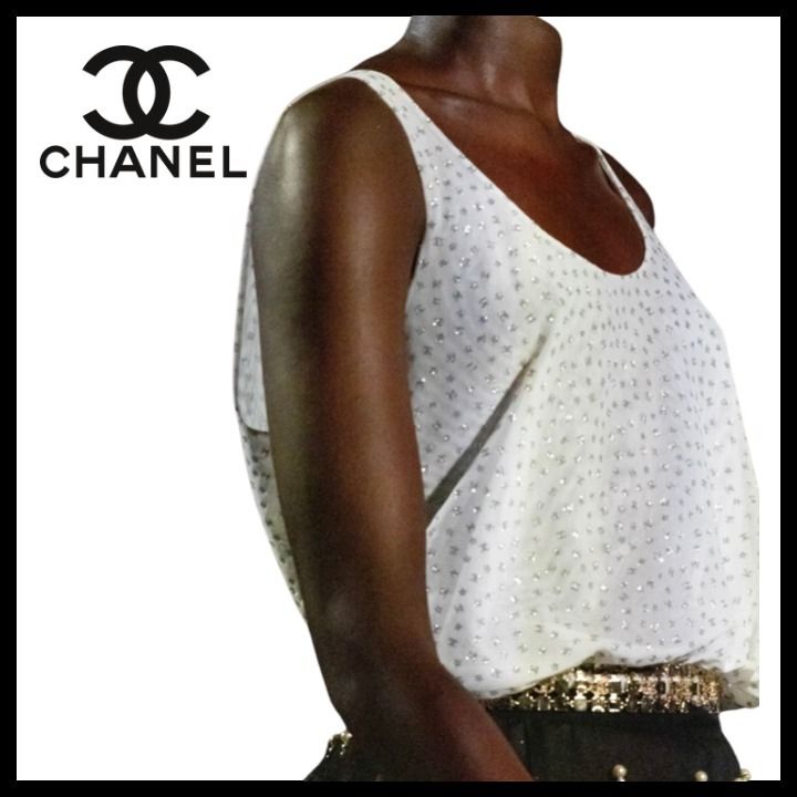 ☆24C ミニロゴ☆CHANEL トップス タンクトップ 白 (CHANEL/タンク