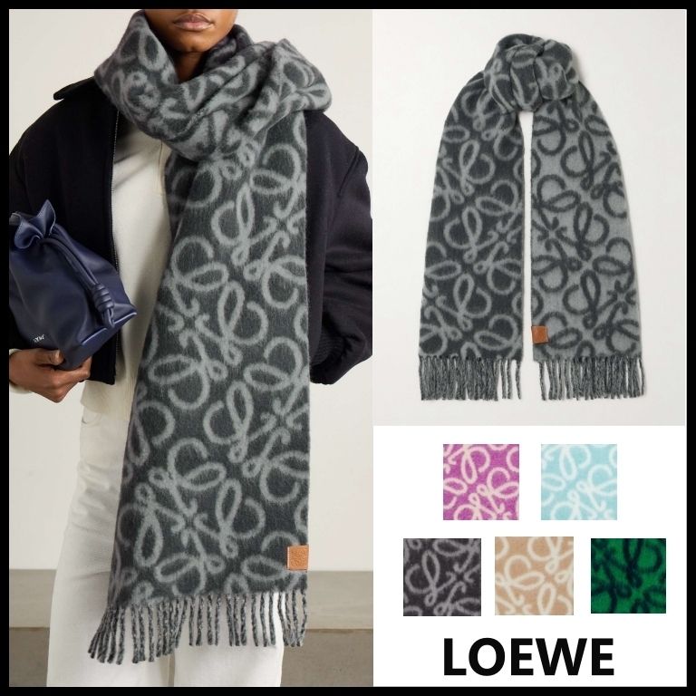 LOEWE】ロエベ アナグラム スカーフ アルパカ&ウール (LOEWE/マフラー