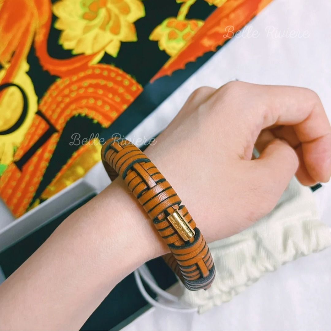 ロエベLOEWE ウーヴンバングル⭐︎タン M ウーブン バングル (真鍮