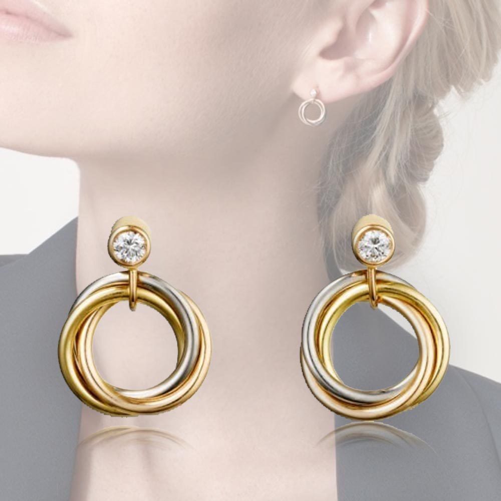 ひつじとシエスタ】Cartier 750ゴールド トリニティピアス ひつじと
