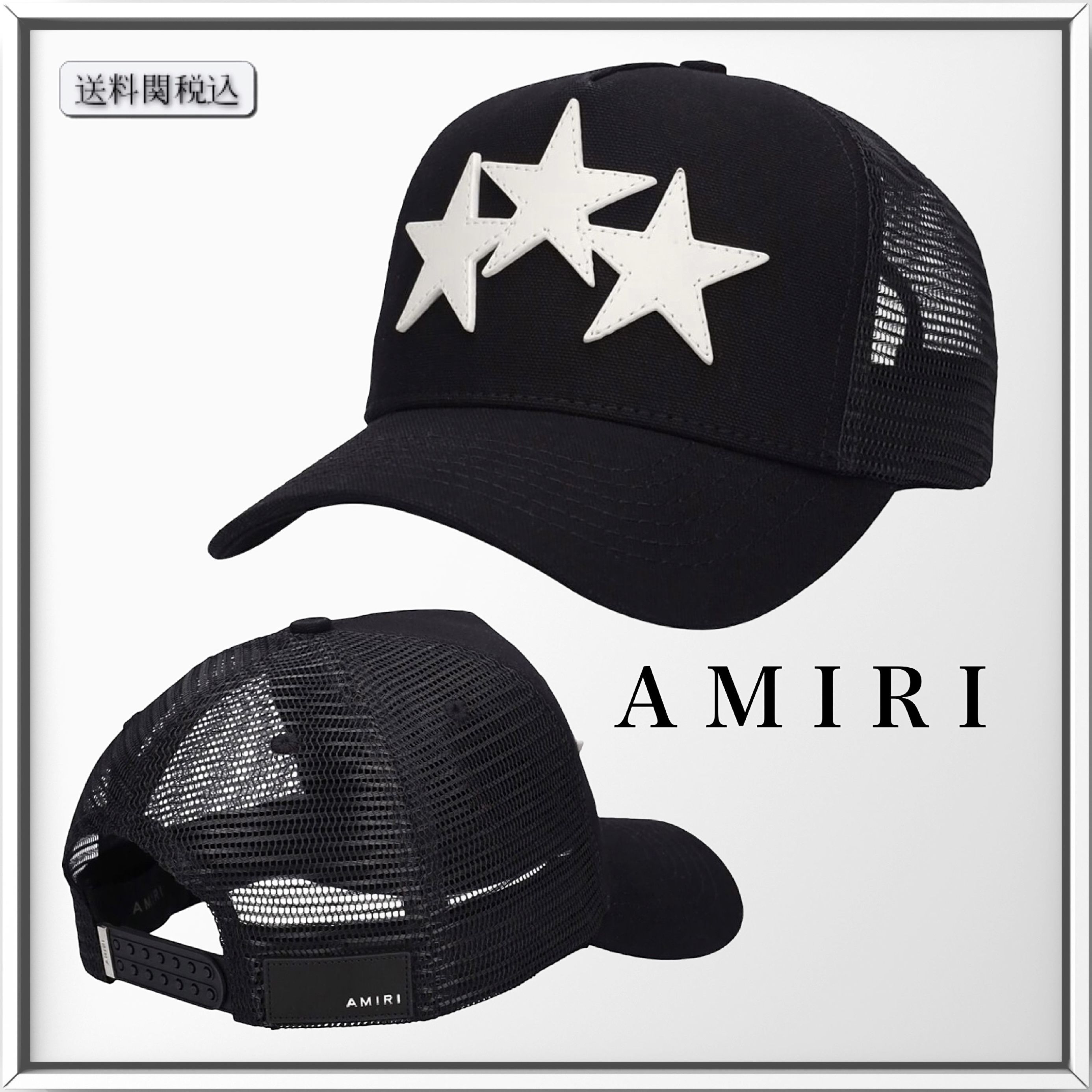 AMIRI スリースター キャンバス ベースボールキャップ 人気 (AMIRI