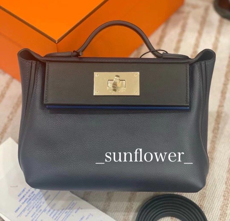 エルメス 24/24 ヴァンキャトルミニ ブルーニュイ/S金具 (HERMES