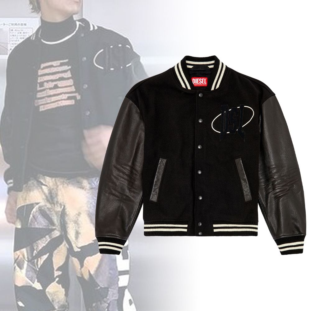 DIESEL】バーシティ ボンバージャケット Black すぐ届く (DIESEL/MA-1