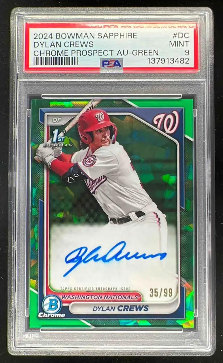 2024 Bowman Sapphire Chrome Green Sapphire #BSPADC Dylan Crews RC