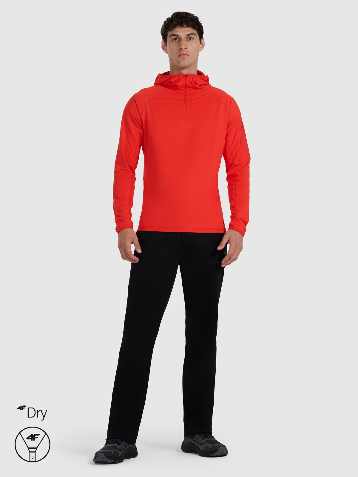 Men's quick-drying trekking sweatshirt - orange | 4F: Sportswear