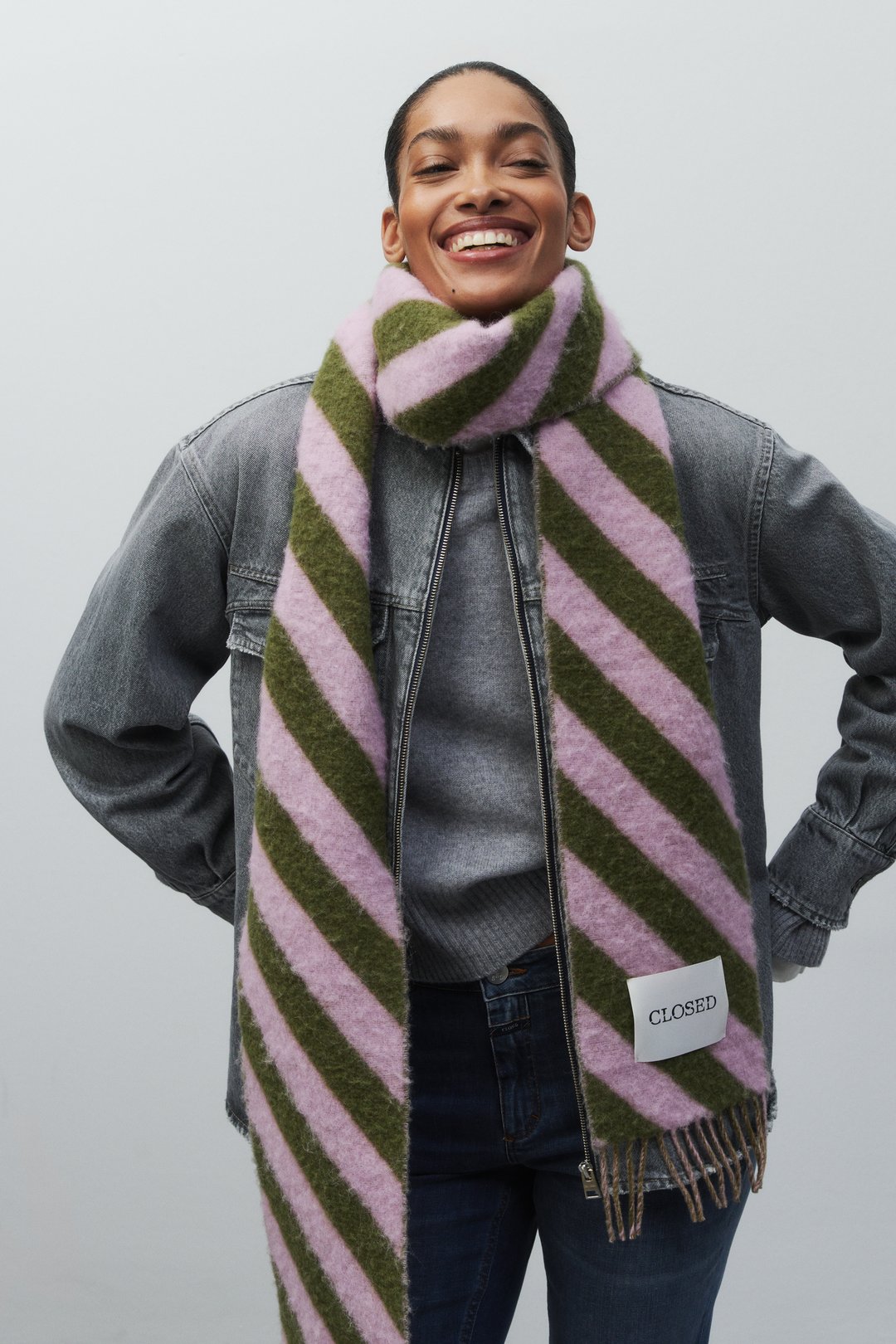 Scarf made from alpaca-wool-mix | Closed