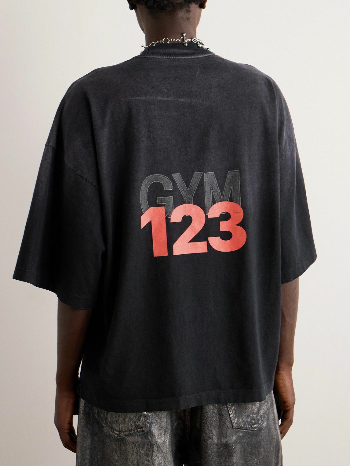 RRR123 - Jesus Sport Oversized Logo-Appliquéd Printed Cotton