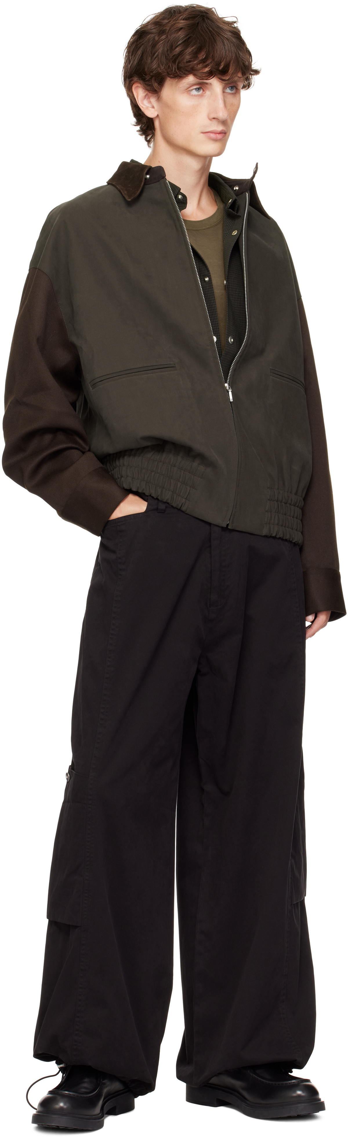 Omar Afridi Black Panelled Bontan Cargo Pants Omar Afridi