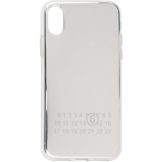 MM6 Maison Margiela Silver Mirrored iPhone X Case MM6 Maison Margiela