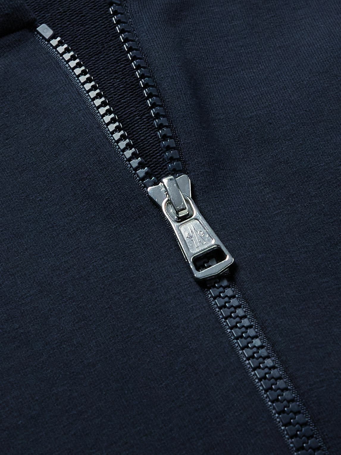 Moncler - Webbing-Trimmed Stretch-Cotton Jersey Zip-Up Hoodie