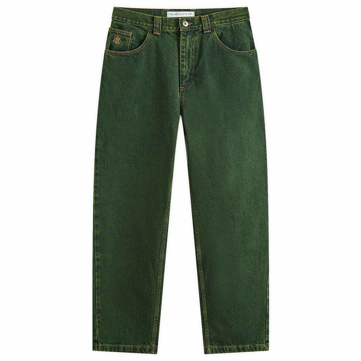 Polar Skate Co. Men's 93! Jeans in Chartreuse/Blue Polar Skate Co.