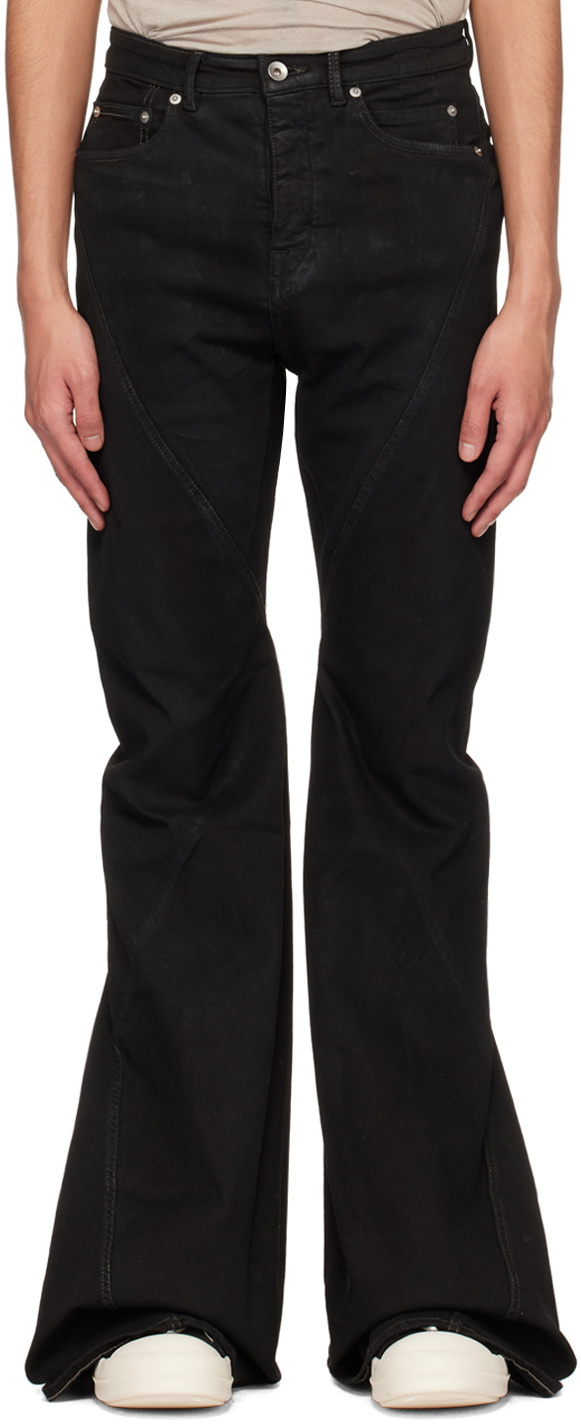 Rick Owens DRKSHDW Black Bias Bootcut Jeans Rick Owens Drkshdw