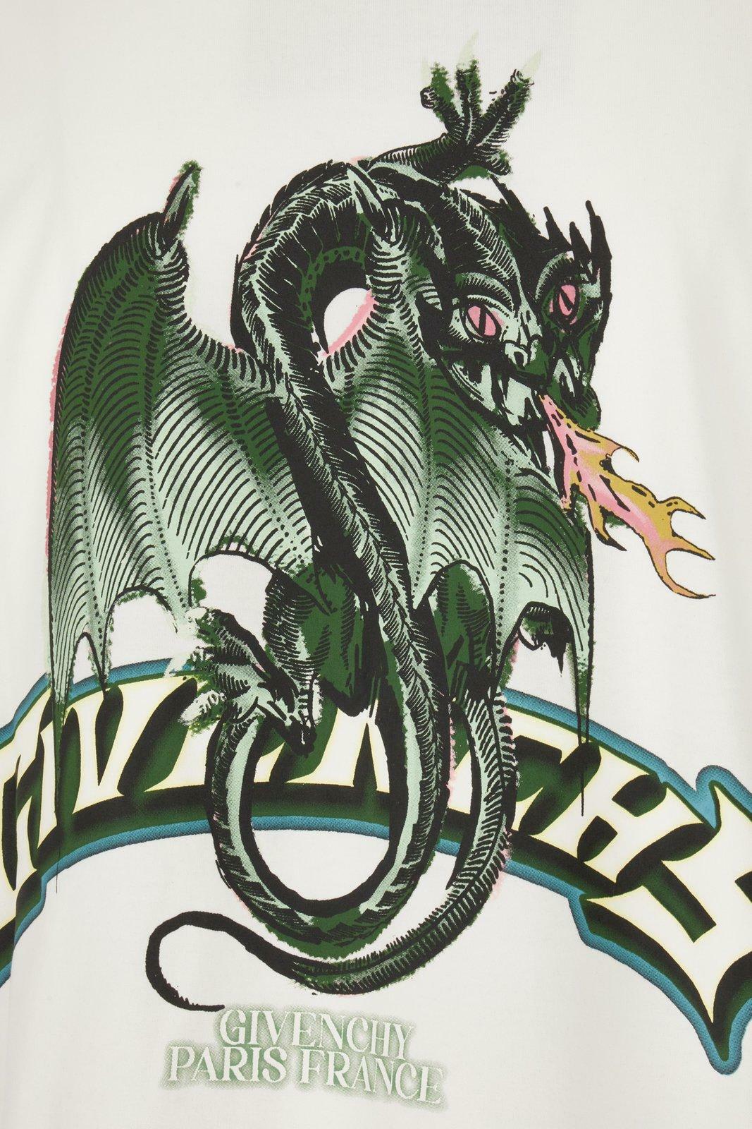 Givenchy Dragon Printed Crewneck T-shirt Givenchy
