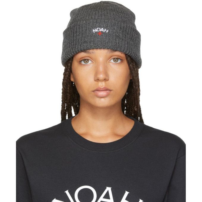 Noah NYC Grey Logo Core Beanie Noah NYC