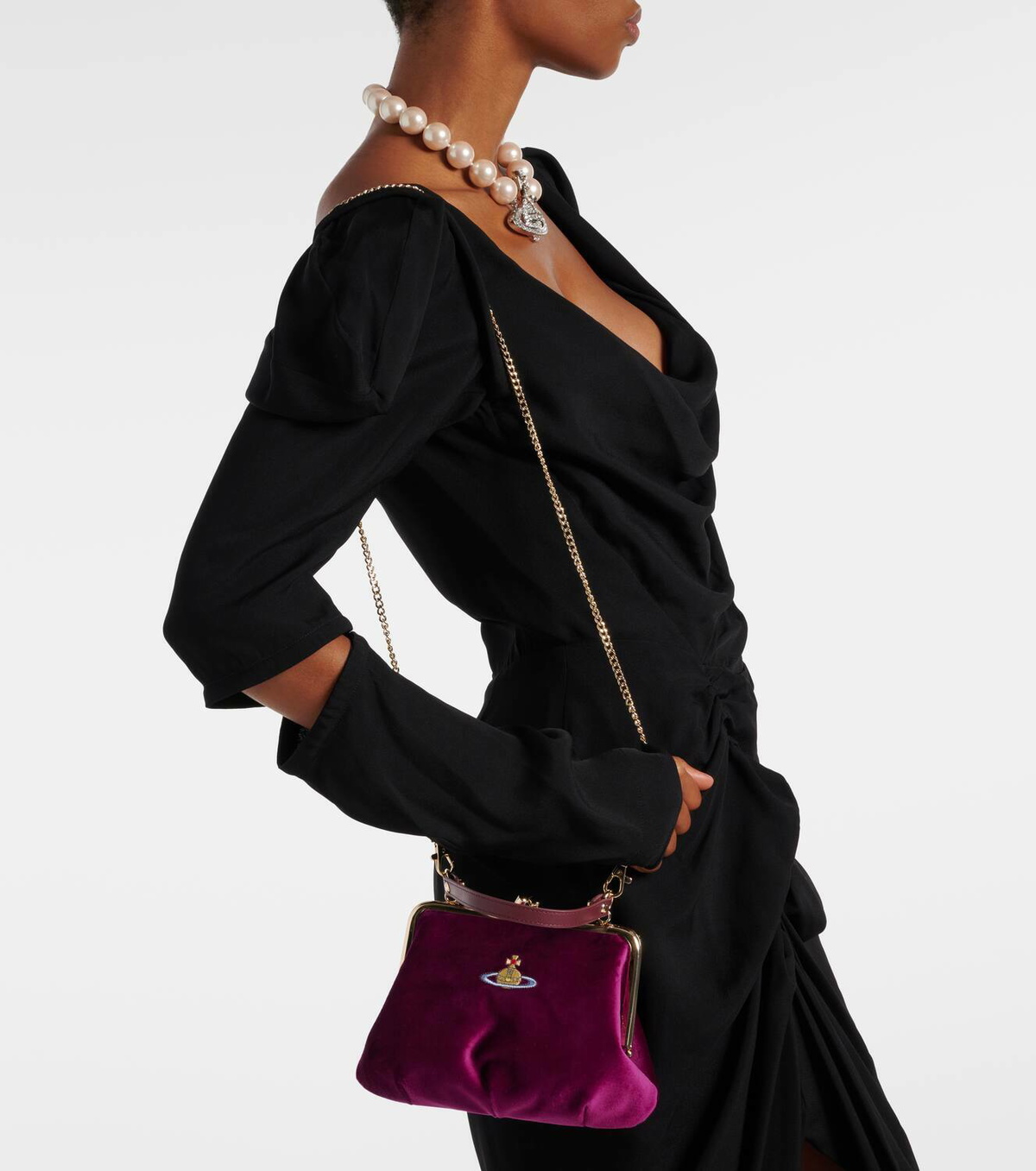 Vivienne Westwood Granny Frame velvet tote bag Vivienne Westwood