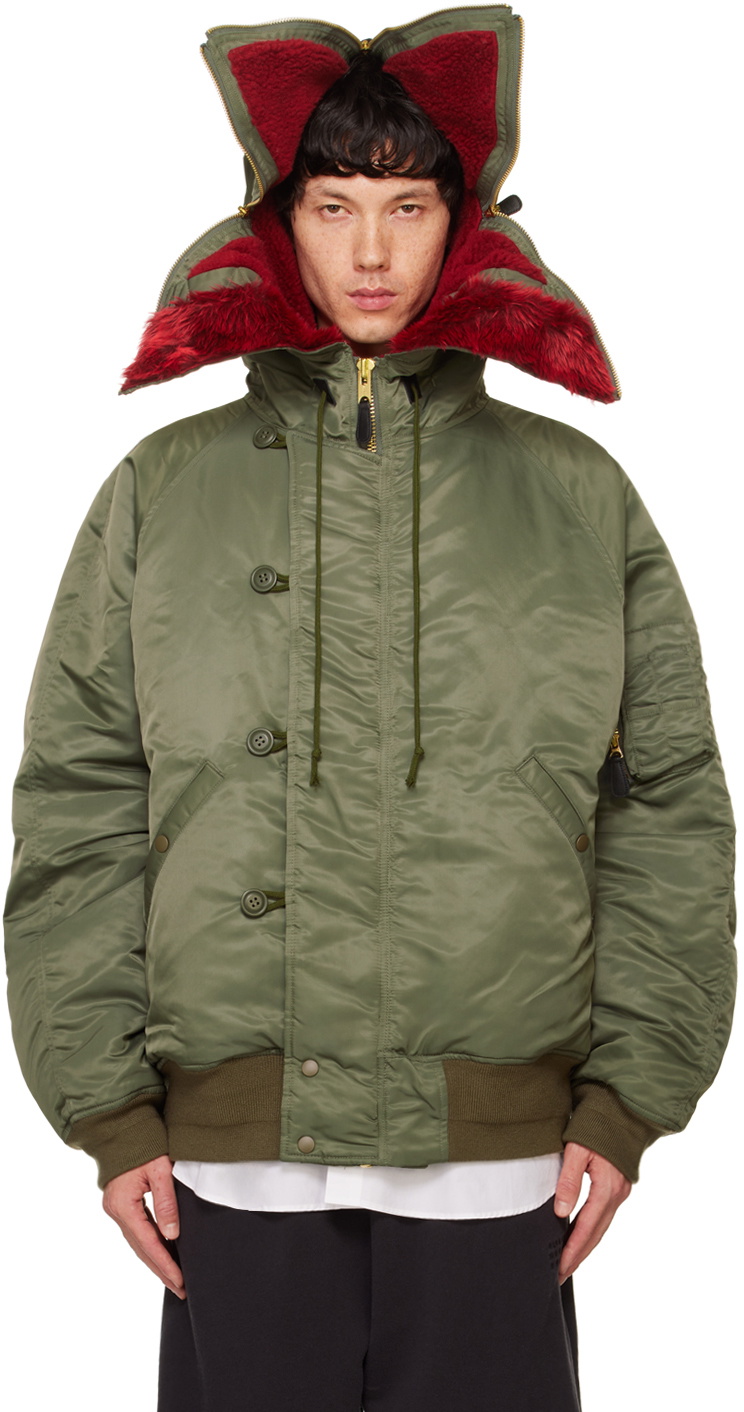 doublet Khaki Petal Mouth Hood Bomber Jacket Doublet