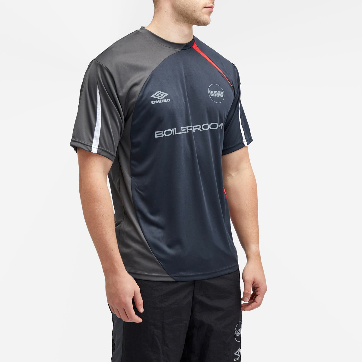 Boiler Room Men's x Umbro Football Top in Black Boiler Room