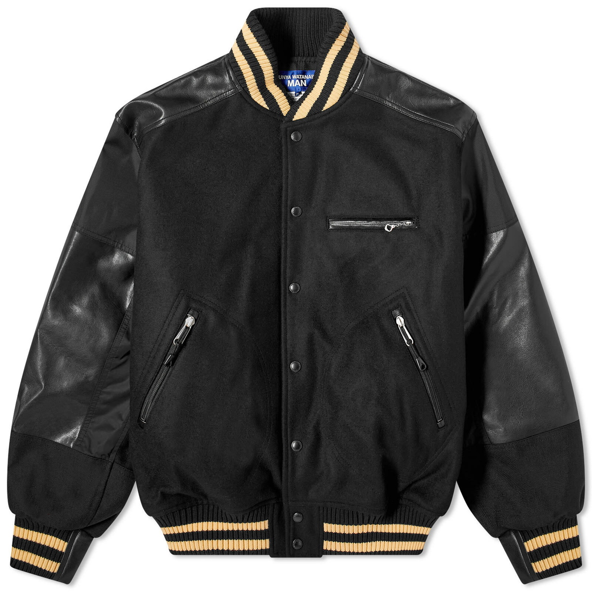 Junya Watanabe MAN Men's Wool & Nylon Varsity Jacket in Black