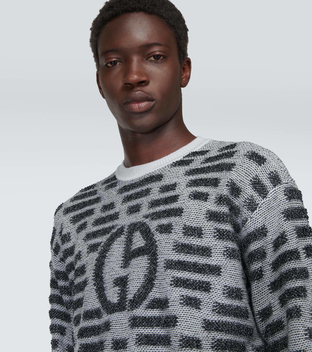 Giorgio Armani Logo intarsia virgin wool sweater Giorgio Armani