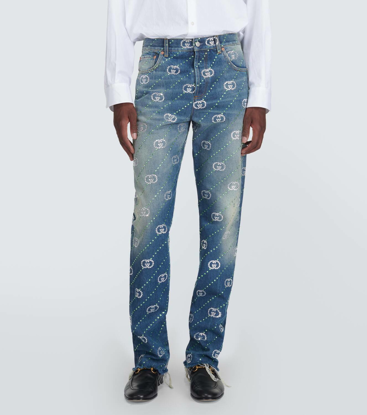 Gucci Interlocking G embellished straight jeans Gucci