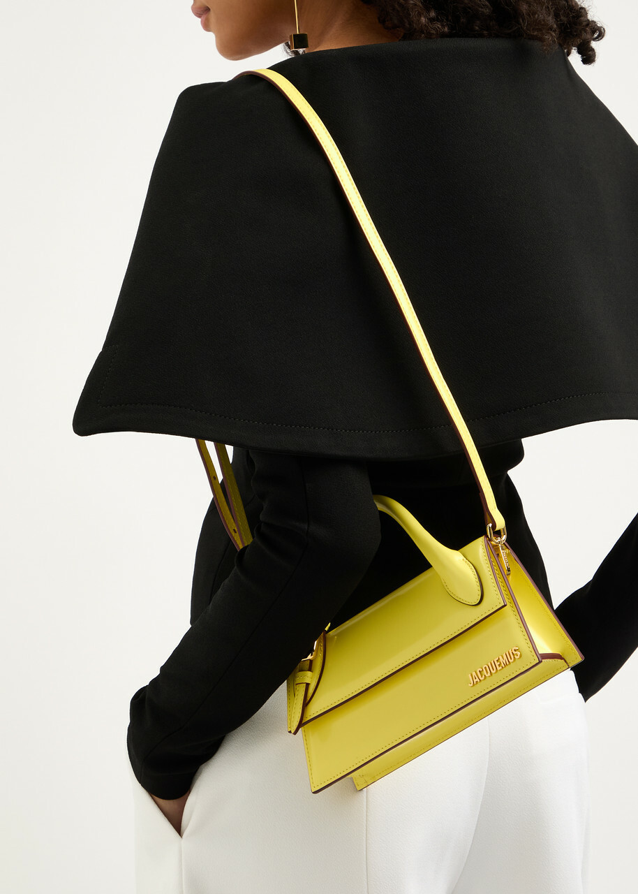 Jacquemus Le Chiquito Long Boucle Leather top Handle bag - Yellow