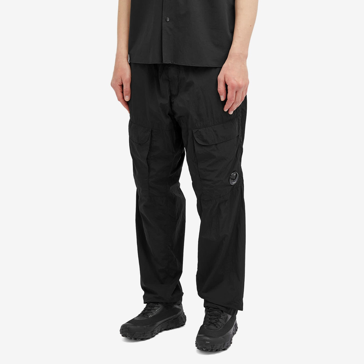 C.P. Company Men's Chrome-R Loose Cargo Pants in Black C.P. Company