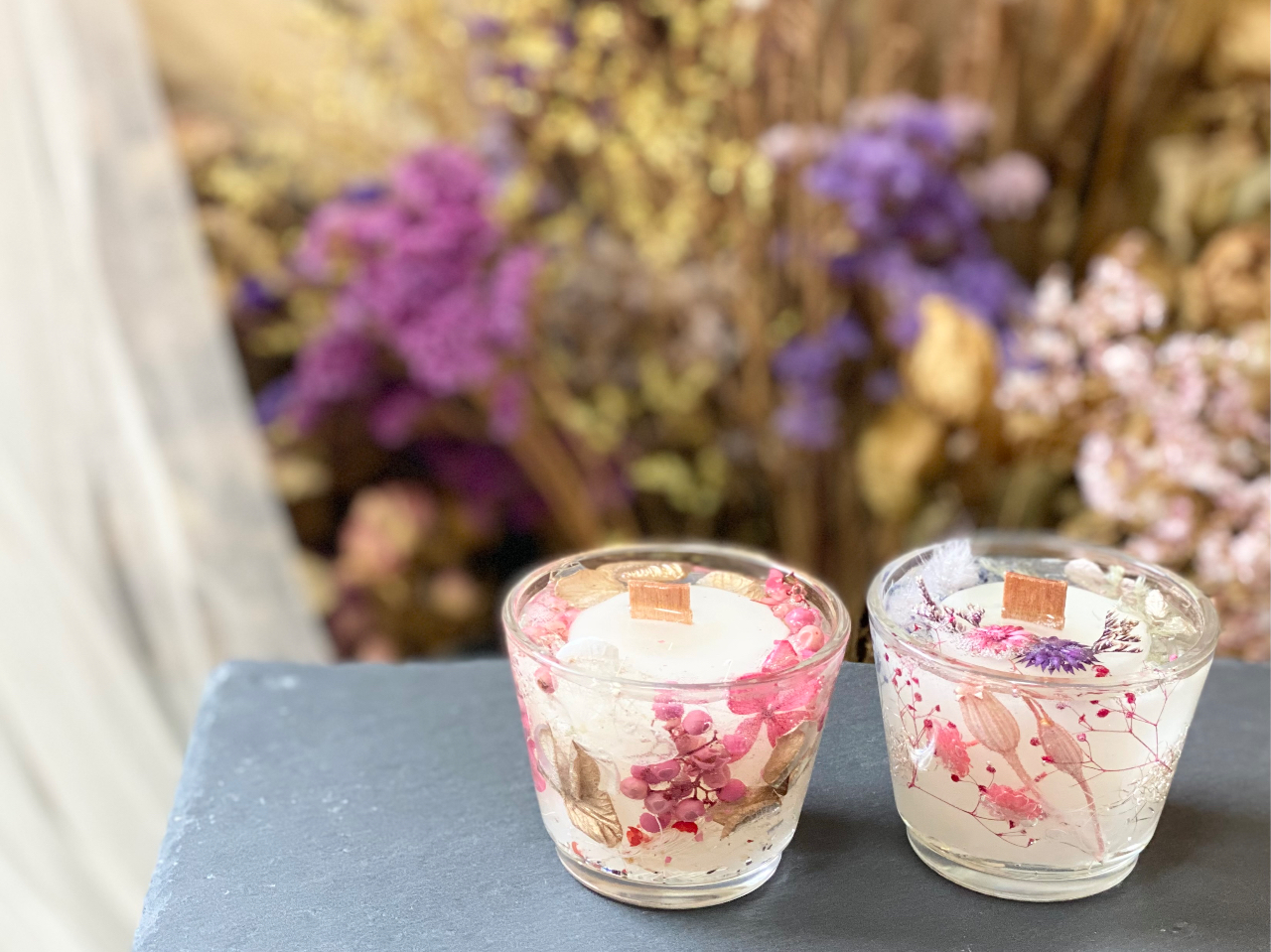 キャンドル作り】愛媛県産柑橘のドライフルーツ・ドライフラワーを使っ