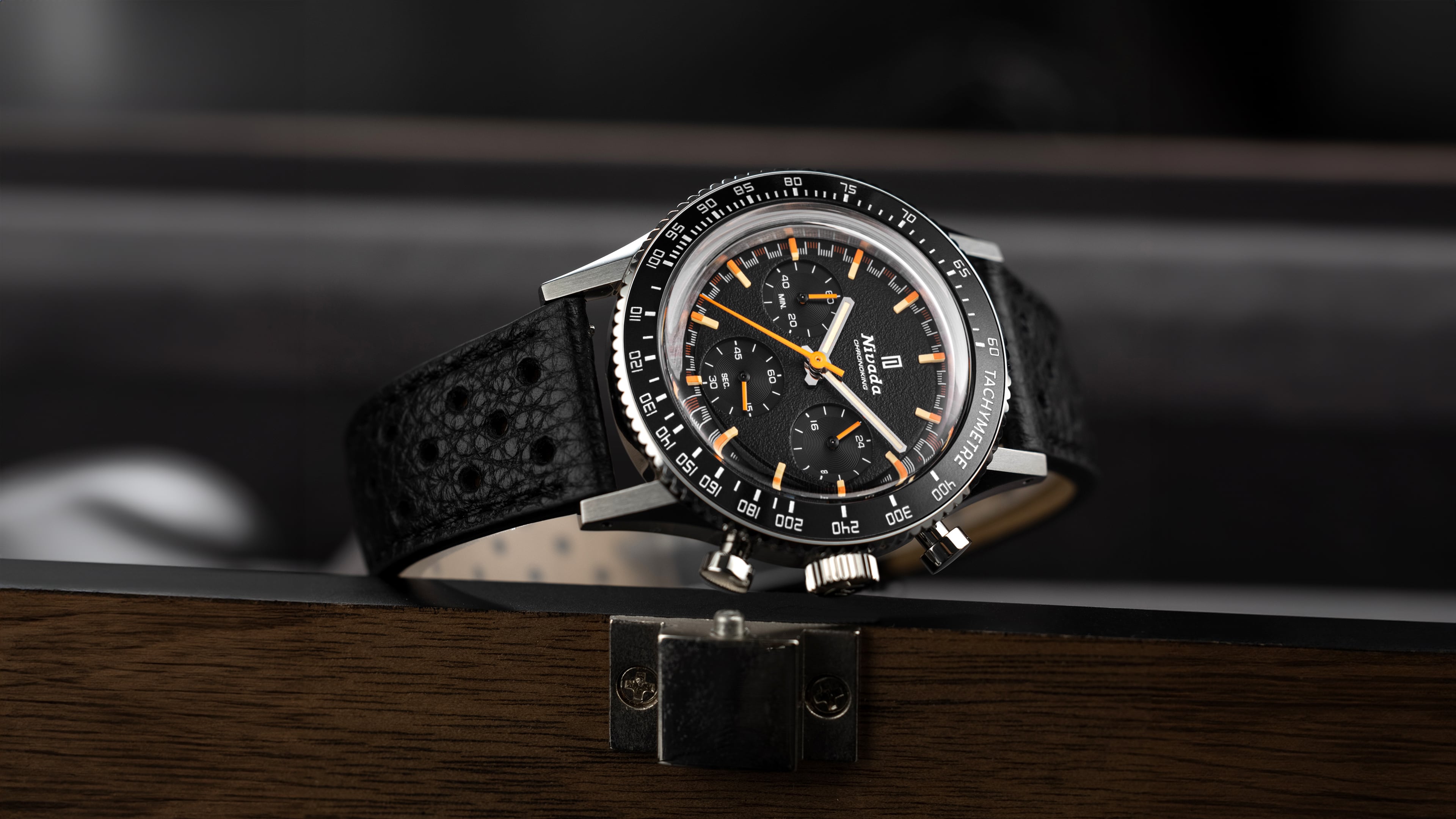 Nivada Grenchen Chronoking Mecaquartz Interchangeable Bezel Watch